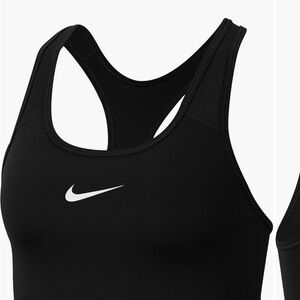 Nike Swoosh Black Sports Bra with Racerback Design and Medium Support